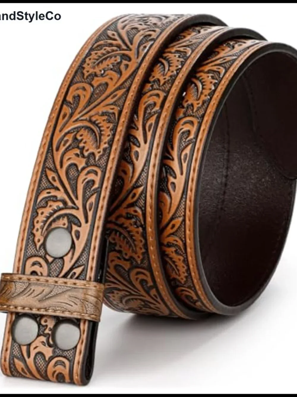 Leather Western Belt Strap for Men Women Cowgirl Cowboy Snap Interchangeable